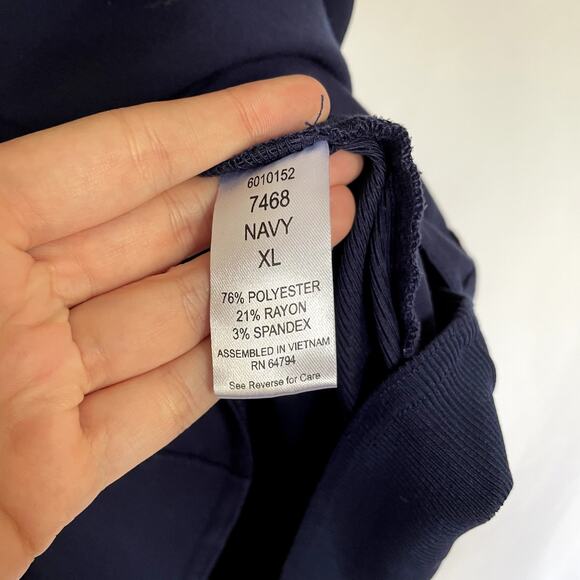 Medcoutre touch navy blue scrubs shirt women's size XL casual pockets top - Picture 5 of 8